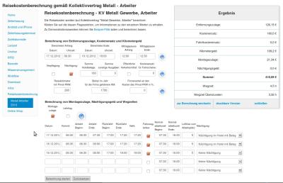 Online-Reisekostenrechner