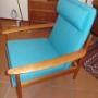 Loungechair, Kirschbaum massiv, mit Liegefunktion, Entwurf Grete Jalk zugeschrieben, Ausführung Dänemark, 1960-er Loungechair, Kirschbaum massiv, mit Liegefunktion, Entwurf Grete Jalk zugeschrieben, Ausführung Dänemark, 1960-er