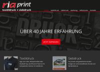 Website von RIA print Siebdruck + Werbung