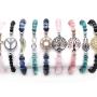 Symbole aus 925 Silber auf Armbändern aus echten Steinen
