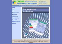 Website von DEM technisches Büro für Innenarchitektur und Bauphysik GmbH
