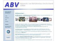 Website von Abv Apparate- U. Behälter-Vertrieb GmbH