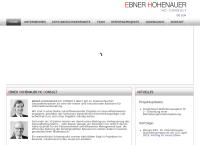 Website von Ebner Hohenauer HC Consult GmbH