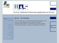 Website von W.a.s. Wasseraufbereitungssysteme GmbH