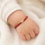 Baby Armband • 585 Gelbgold • Edelstein Armband mit roter Koralle und Perle