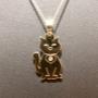 Katzen-Anhänger - 14 Karat Gold mit Brillant- Handarbeit