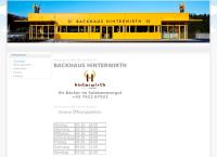 Website von Bäckerei und Konditorei Hinterwirth