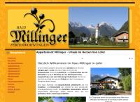 Website von Millinger Ferienwohnungen - Bernd Millinger