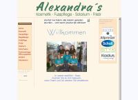 Website von Alexandra's Kosmetik - Fußpflege - Solarium Salon