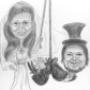 Hochzeit - junge Liebe - Karikatur