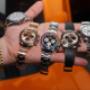 Fünf Rolex Cosmograph Daytona Modelle in Roségold, Edelstahl und Oysterflex – exklusive Luxusuhren mit Chronographen-Funktion, Automatikwerk und sportlich-elegantem Design, Symbol für Präzision, Dynamik und Wertbeständigkeit.