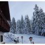 Halleiner Hütte in Adnet Außenansicht im Winter