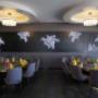 Großzügiger Gastraum im Asia Restaurant Terrakotta Kottingbrunn mit modernem Design.