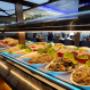 Asiatische Meeresfrüchte und Muscheln am Buffet im Asia Restaurant Terrakotta Kottingbrunn.