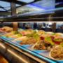 Asiatische Meeresfrüchte und Muscheln am Buffet im Asia Restaurant Terrakotta Kottingbrunn.