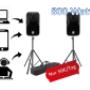2x Musikboxen 800W mit eingebauten Verstärker 230V + Boxenstative und Kabelzubehör 2x Musikboxen 800W mit eingebauten Verstärker 230V + Boxenstative und Kabelzubehör
