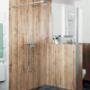 Die Badsanierer - Ledobad - Dusche in Holzoptik