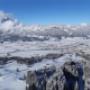 Winterpanorama der Skipisten der Bergbahnen St.Johann in Tirol Romantik Aparthotel Sonnleitn