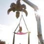 Video dreh im Aerial Silk