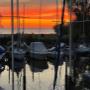Sonnenuntergang am Lochauer Hafen