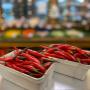 Frische rote Chili bei Alles Frisch in Baden bei Wien am Grünen Markt Brusattiplatz. Aromatische Zutaten für scharfe Gerichte, Gewürze und internationale Küche – perfekt für frische und würzige Spezialitäten.